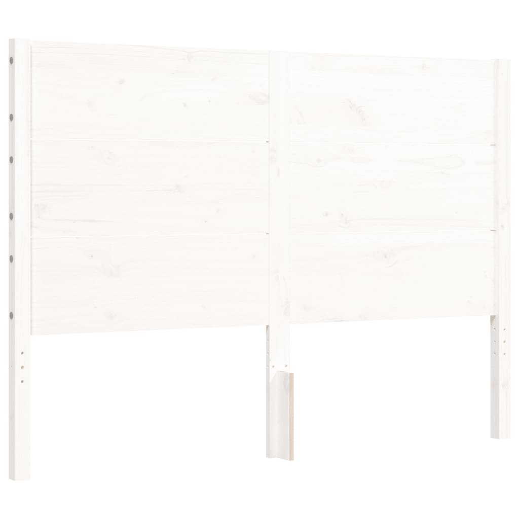 Cadre de lit sans matelas blanc 140x200 cm bois de pin massif - XIOS
