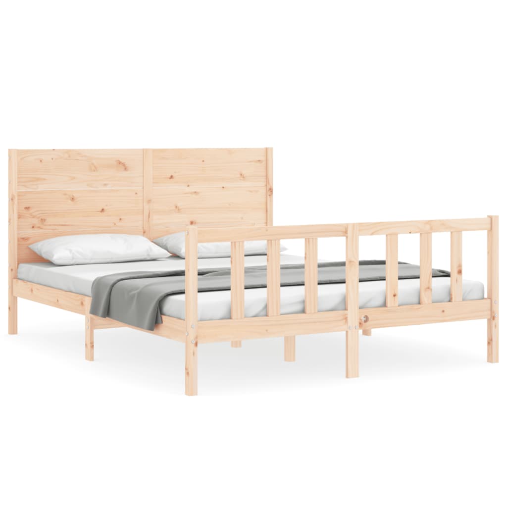 Cadre de lit sans matelas 160x200 cm bois massif de pin - XIOS