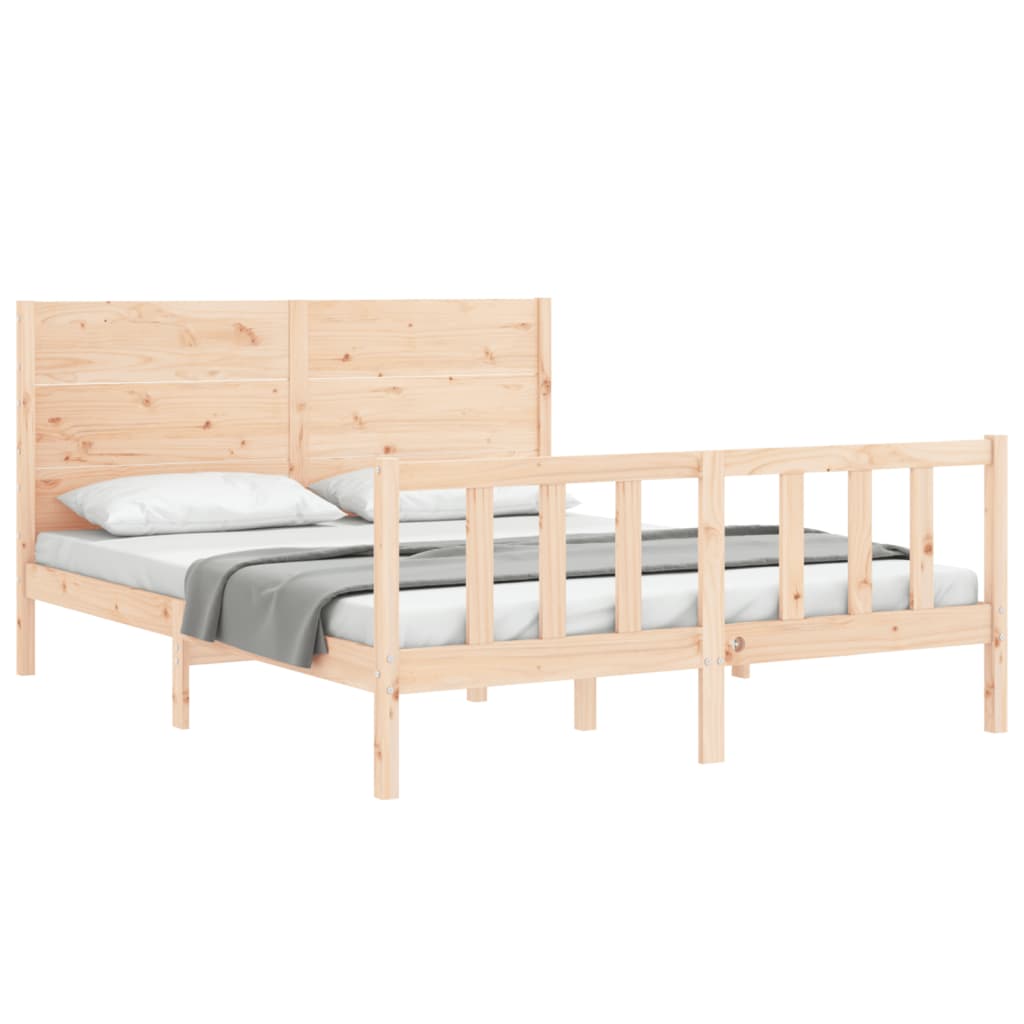 Cadre de lit sans matelas 160x200 cm bois massif de pin - XIOS