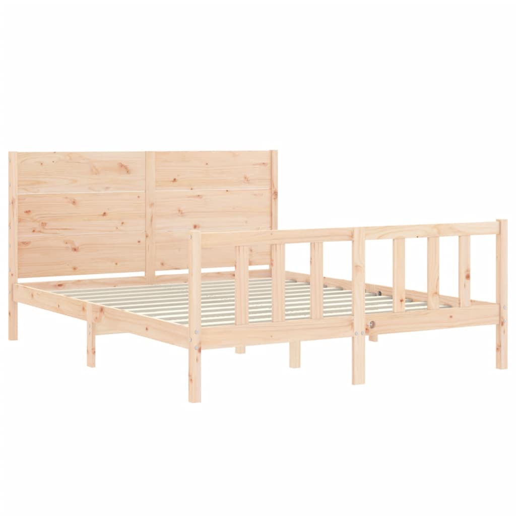 Cadre de lit sans matelas 160x200 cm bois massif de pin - XIOS