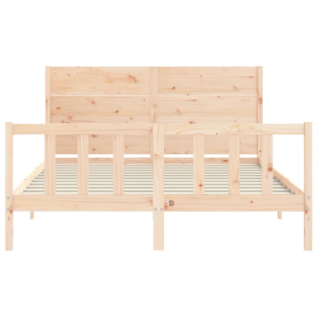 Cadre de lit sans matelas 160x200 cm bois massif de pin - XIOS
