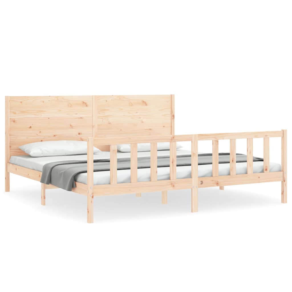 Cadre de lit sans matelas 200x200 cm bois massif de pin - XIOS