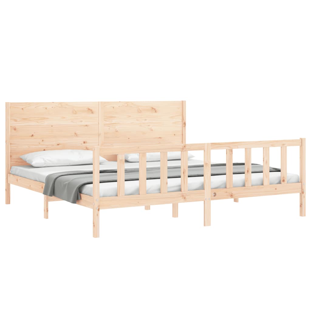 Cadre de lit sans matelas 200x200 cm bois massif de pin - XIOS