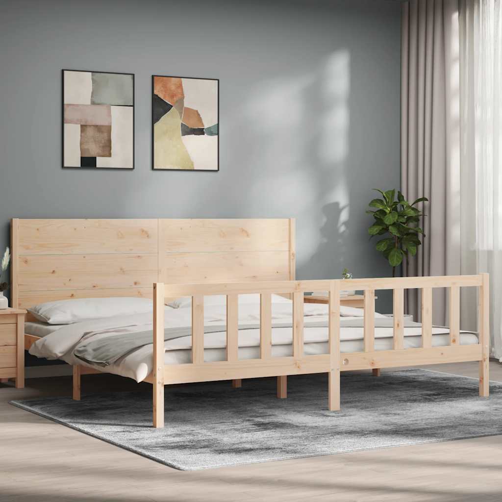 Cadre de lit sans matelas 200x200 cm bois massif de pin - XIOS