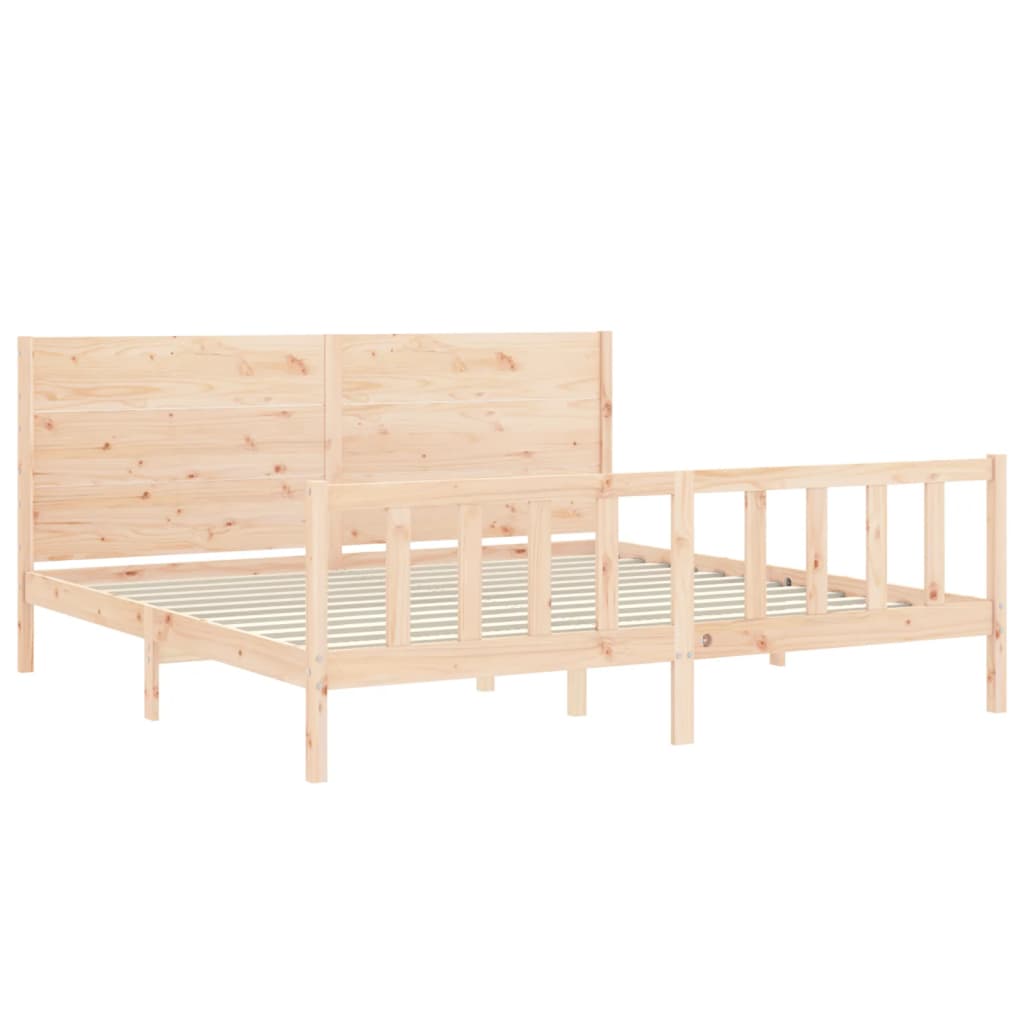 Cadre de lit sans matelas 200x200 cm bois massif de pin - XIOS