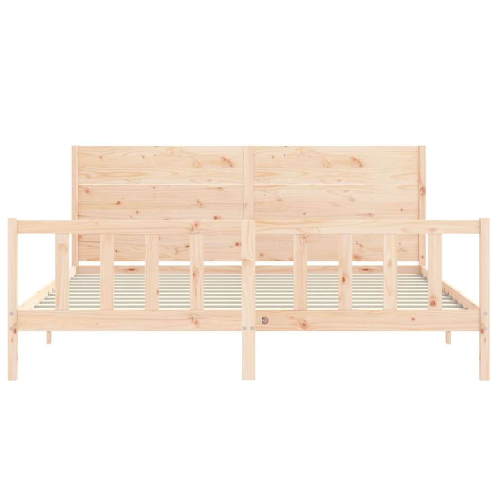Cadre de lit sans matelas 200x200 cm bois massif de pin - XIOS
