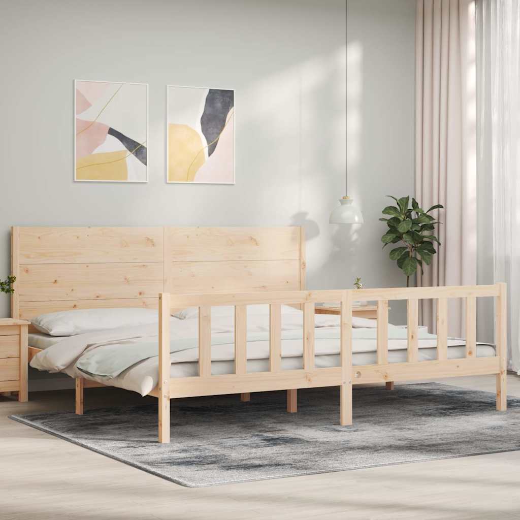 Cadre de lit sans matelas 200x200 cm bois massif de pin - XIOS