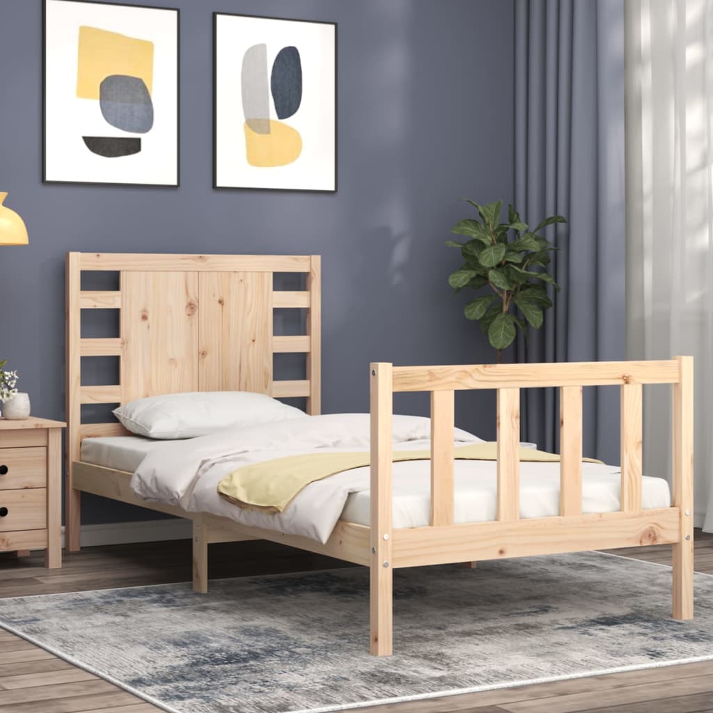 Cadre de lit sans matelas 90x200 cm bois de pin massif - XIOS
