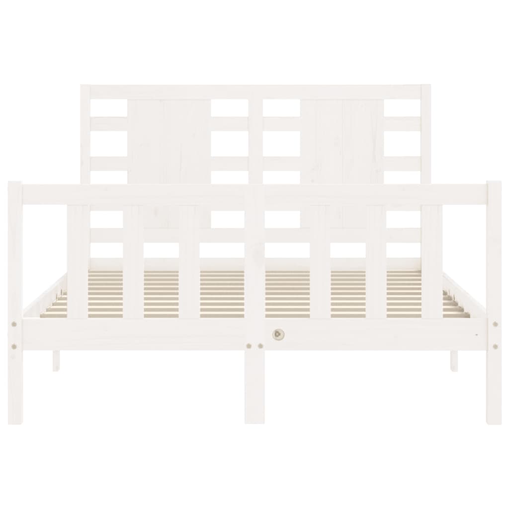 Cadre de lit sans matelas blanc 120x200 cm bois de pin massif - XIOS