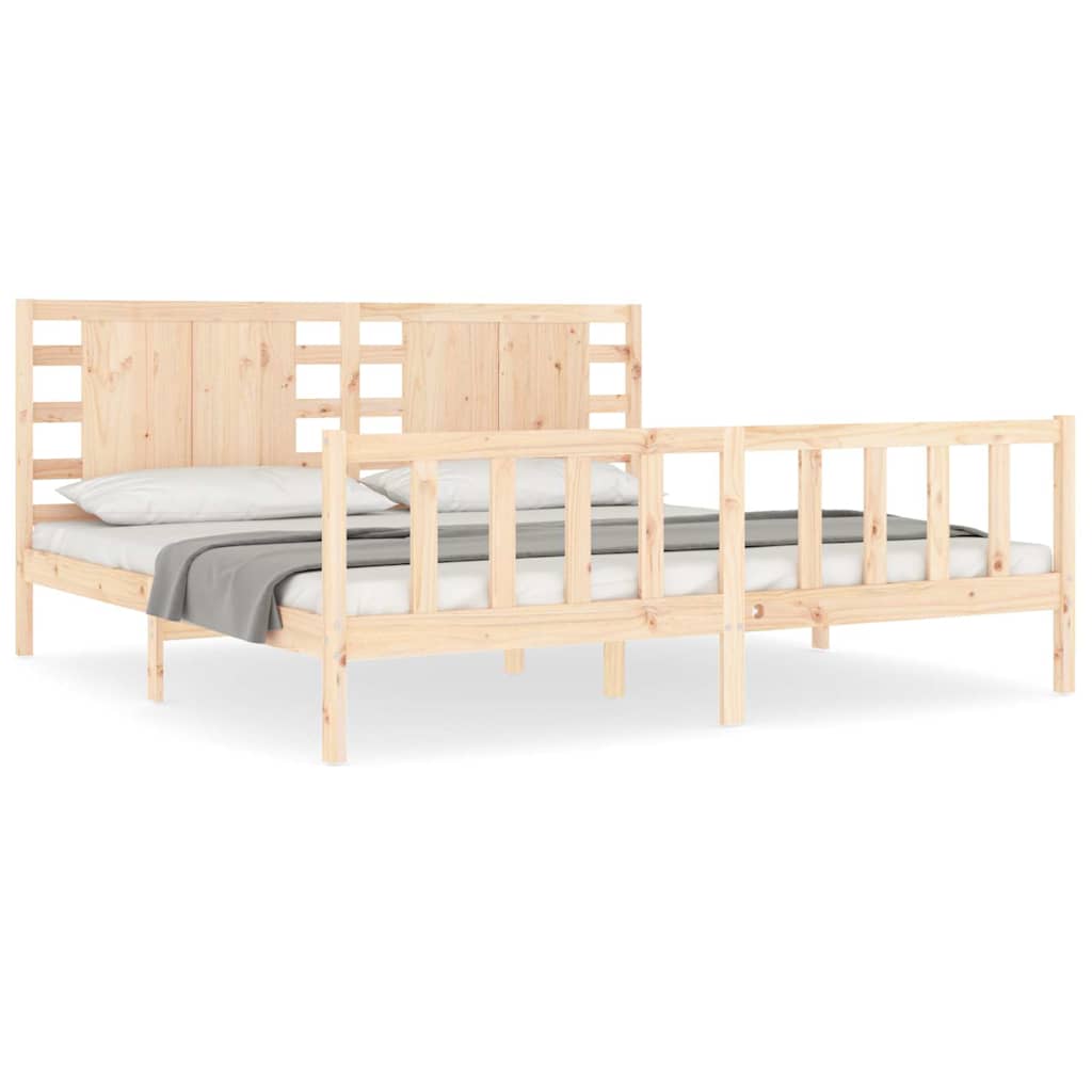 Cadre de lit sans matelas 200x200 cm bois massif de pin - XIOS