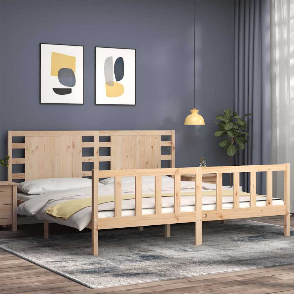 Cadre de lit sans matelas 200x200 cm bois massif de pin - XIOS