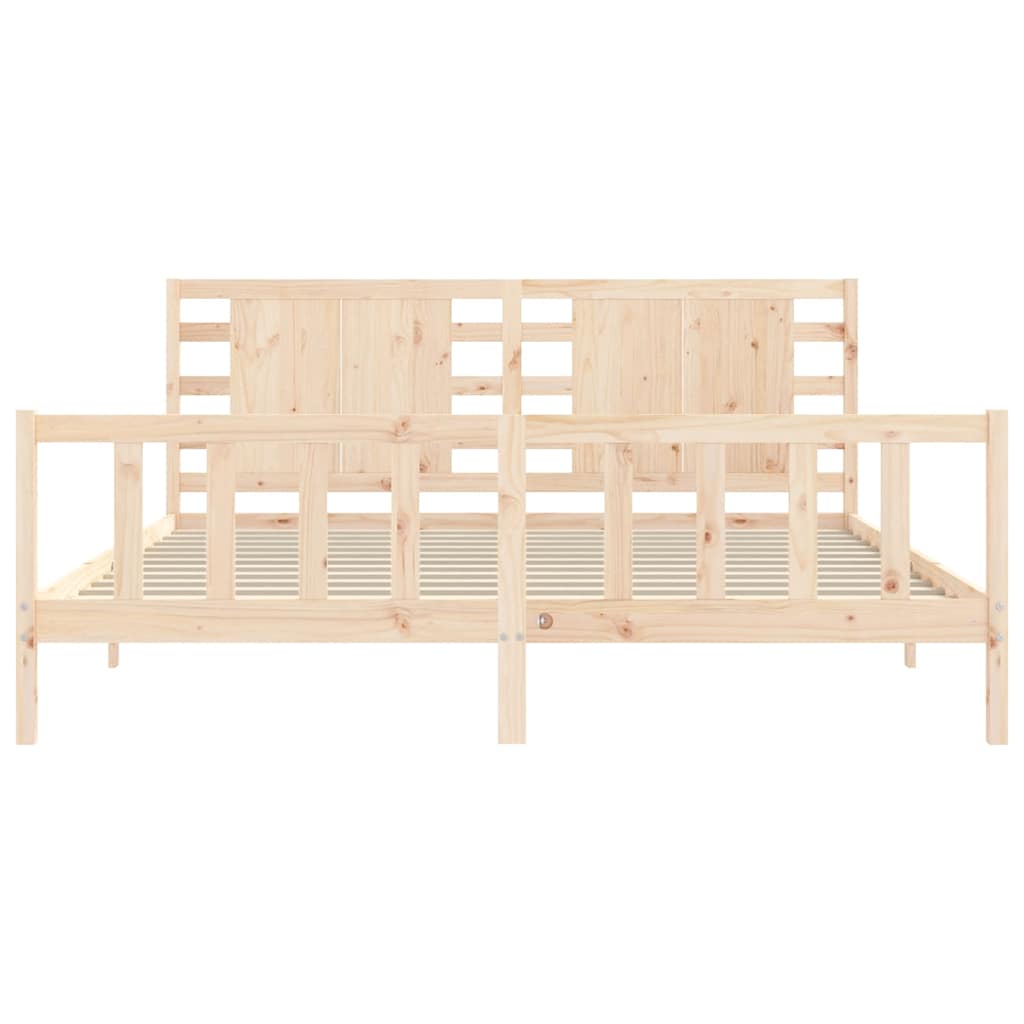 Cadre de lit sans matelas 200x200 cm bois massif de pin - XIOS