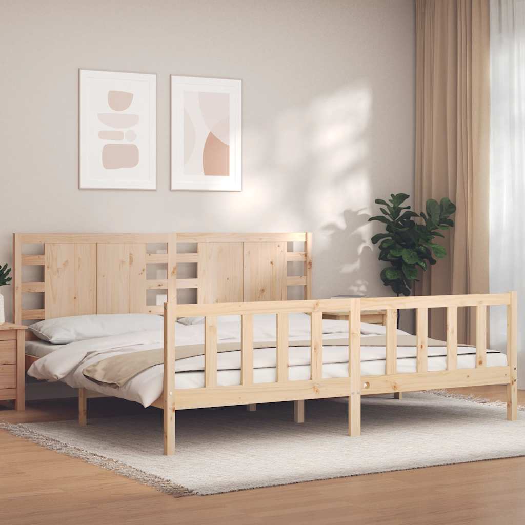 Cadre de lit sans matelas 200x200 cm bois massif de pin - XIOS