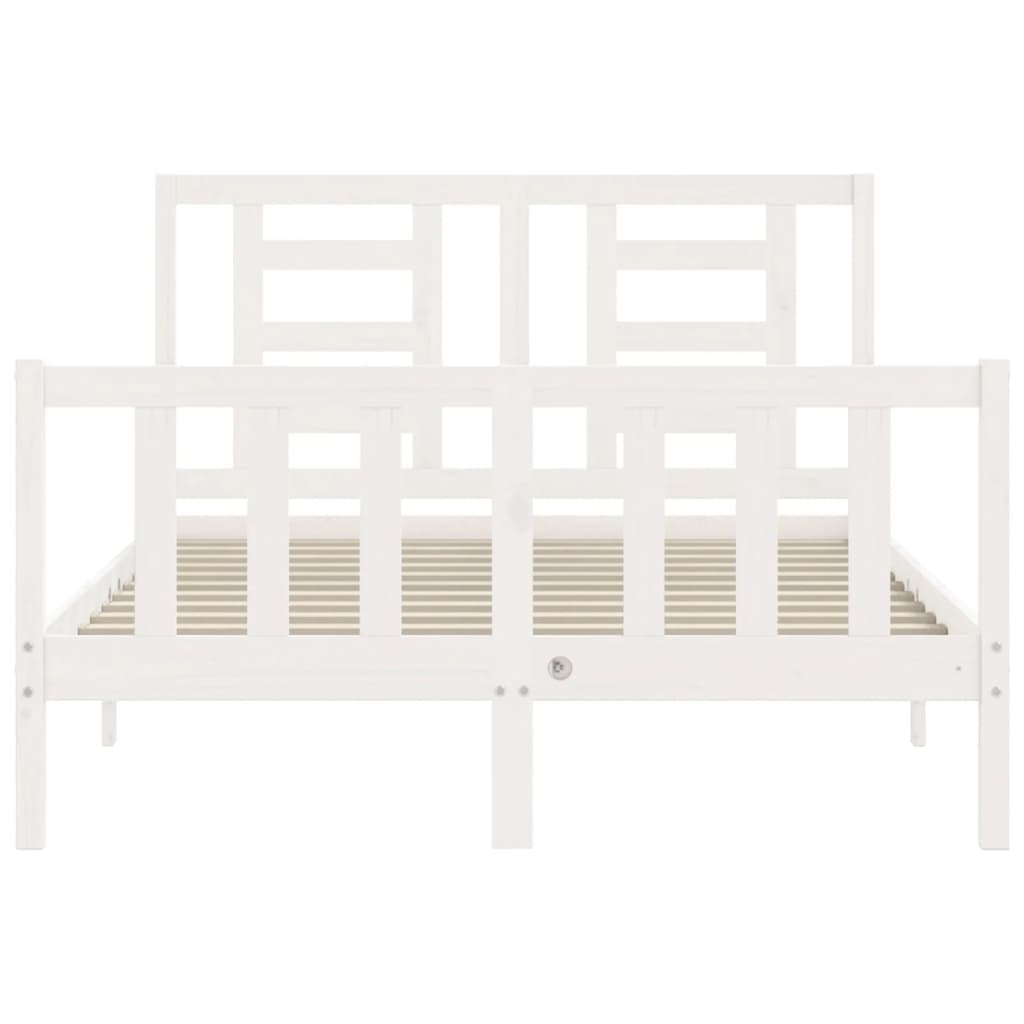 Cadre de lit sans matelas blanc bois de pin massif - XIOS