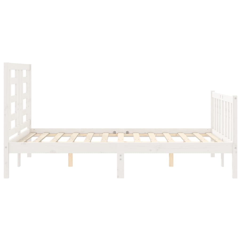 Cadre de lit sans matelas blanc bois de pin massif - XIOS