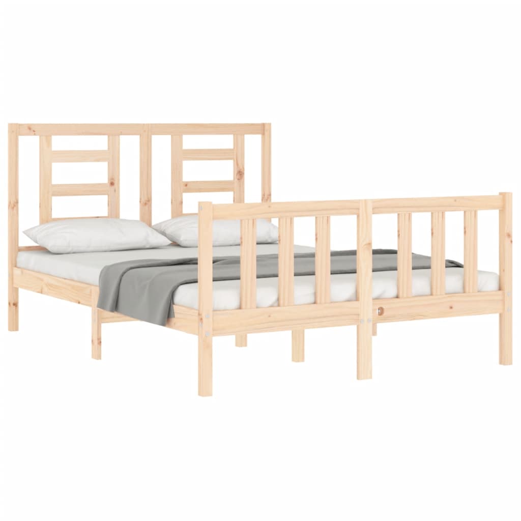 Cadre de lit sans matelas 140x190 cm bois de pin massif - XIOS