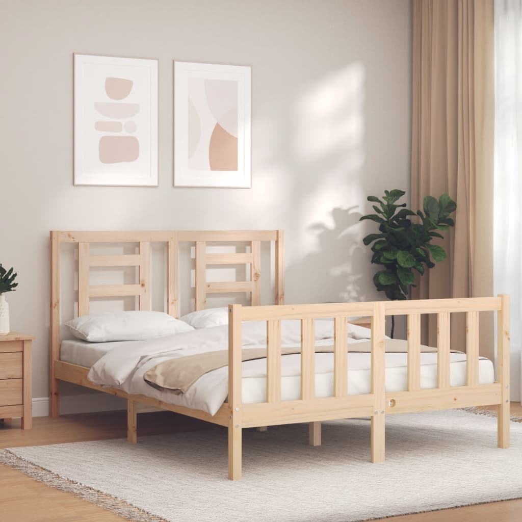 Cadre de lit sans matelas 140x190 cm bois de pin massif - XIOS