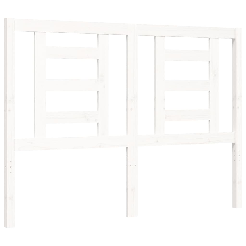 Cadre de lit sans matelas blanc 140x190 cm bois de pin massif - XIOS