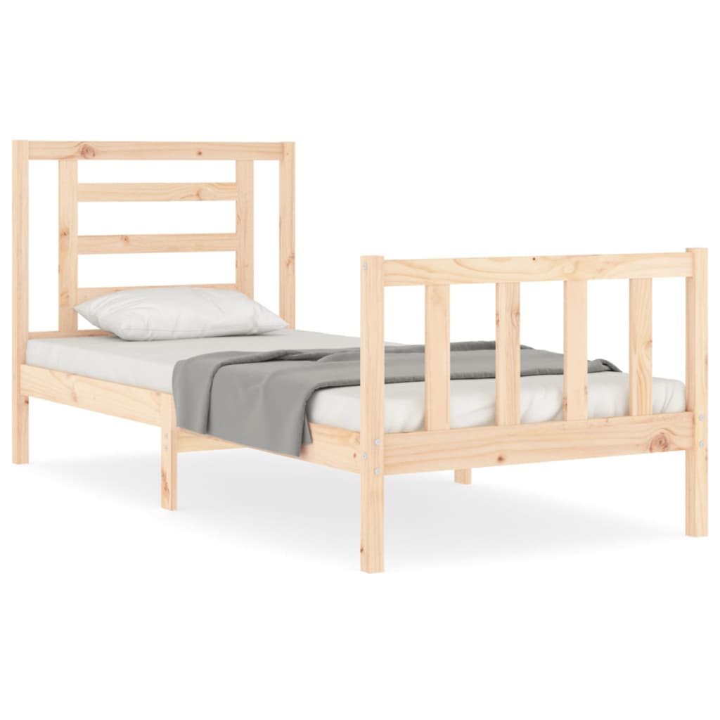 Cadre de lit sans matelas 90x200 cm bois de pin massif - XIOS