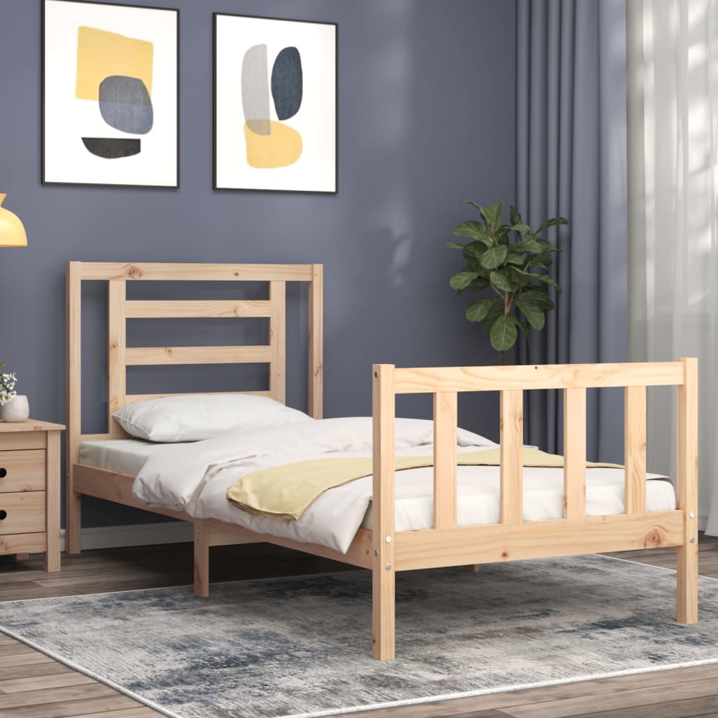 Cadre de lit sans matelas 90x200 cm bois de pin massif - XIOS