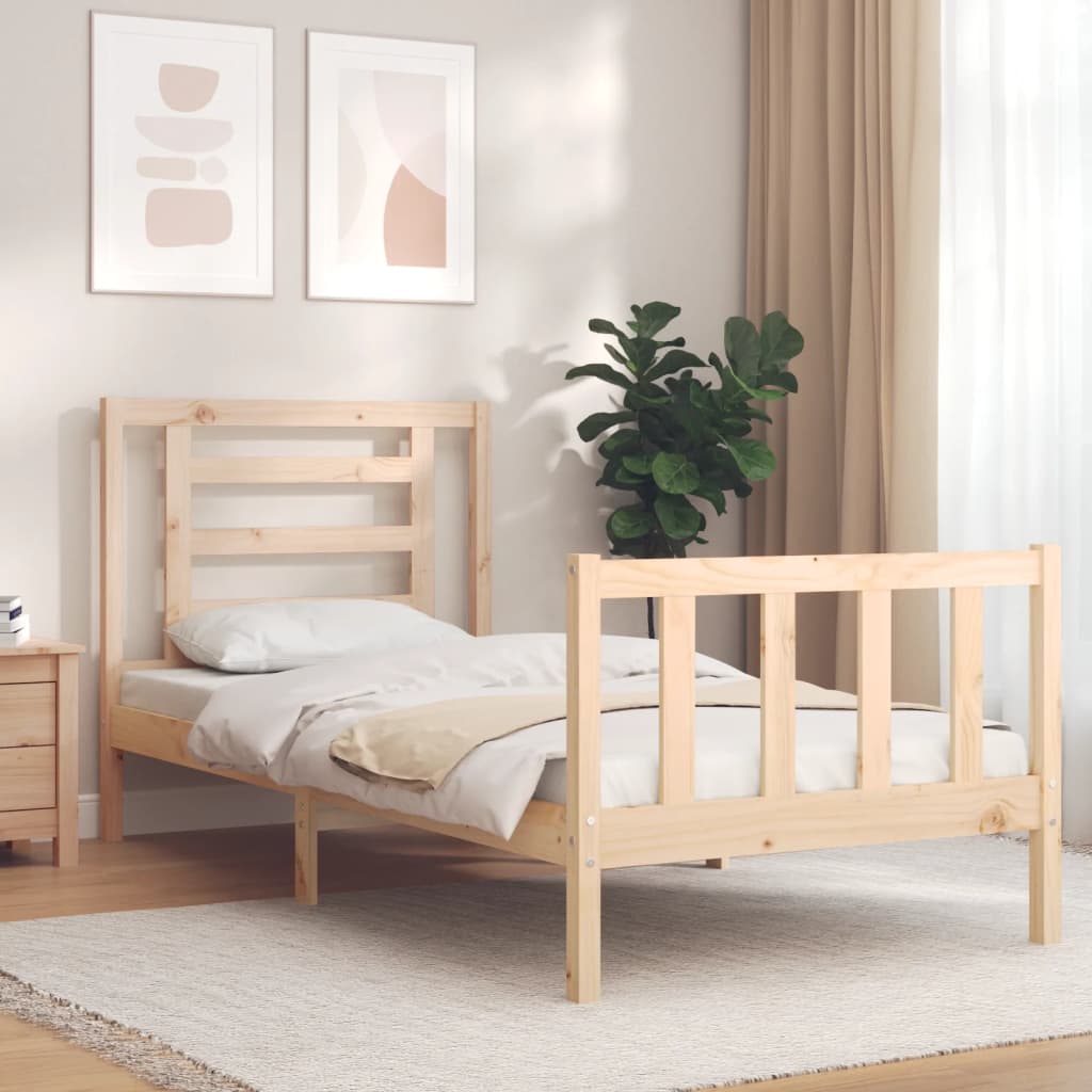 Cadre de lit sans matelas 90x200 cm bois de pin massif - XIOS