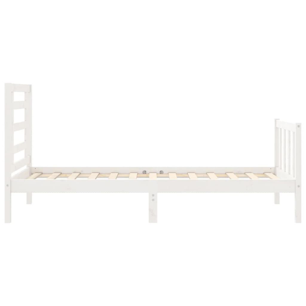 Cadre de lit sans matelas blanc 90x200 cm bois de pin massif - XIOS