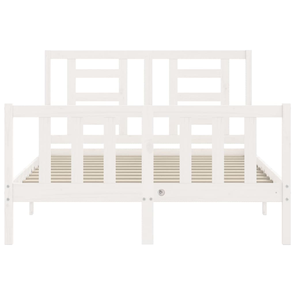 Cadre de lit sans matelas blanc 120x200 cm bois de pin massif - XIOS
