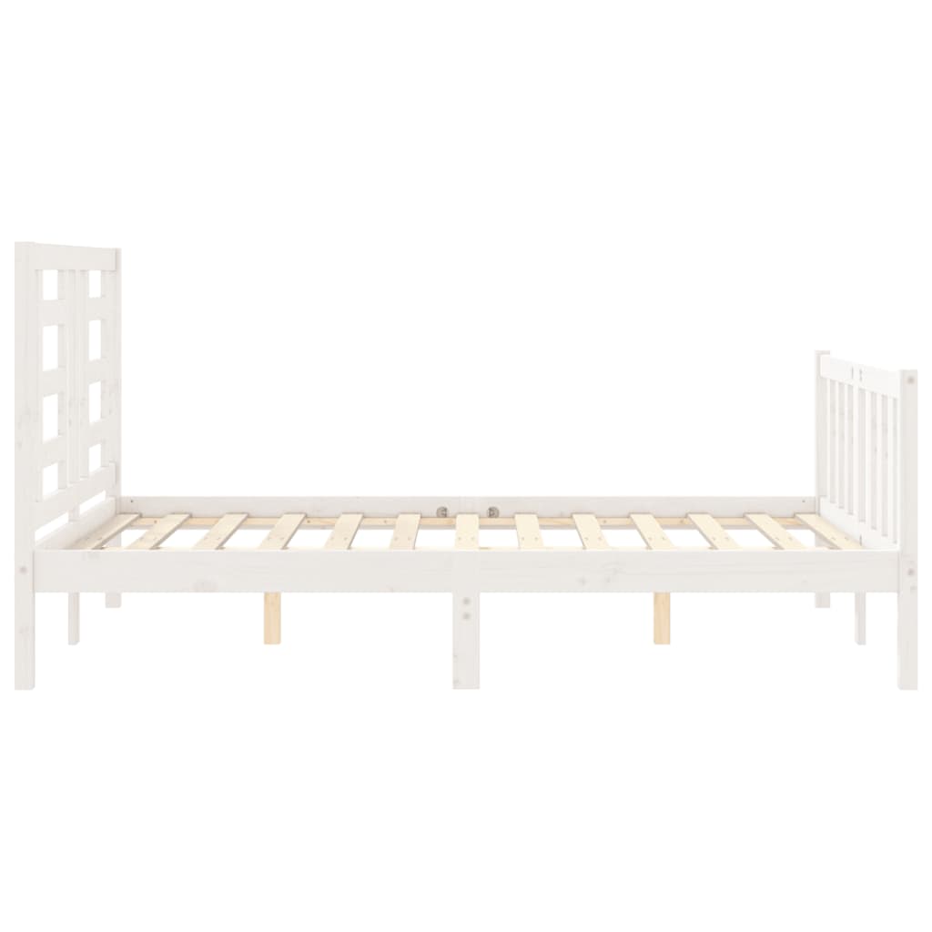 Cadre de lit sans matelas blanc 120x200 cm bois de pin massif - XIOS