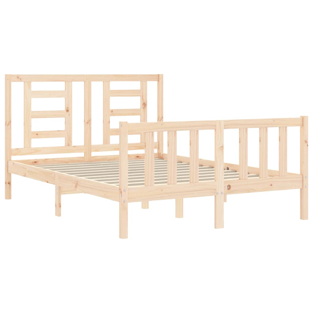 Cadre de lit sans matelas 140x200 cm bois massif de pin - XIOS