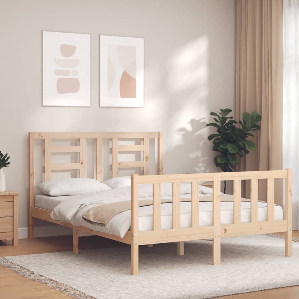 Cadre de lit sans matelas 140x200 cm bois massif de pin - XIOS