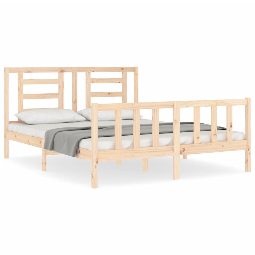 Cadre de lit sans matelas 160x200 cm bois massif de pin - XIOS