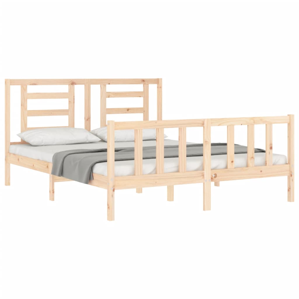 Cadre de lit sans matelas 160x200 cm bois massif de pin - XIOS