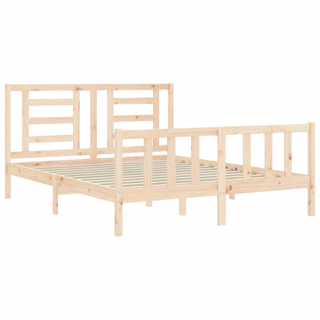 Cadre de lit sans matelas 160x200 cm bois massif de pin - XIOS