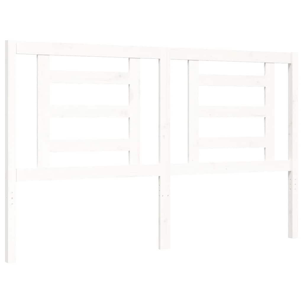 Cadre de lit sans matelas blanc 160x200 cm bois de pin massif - XIOS