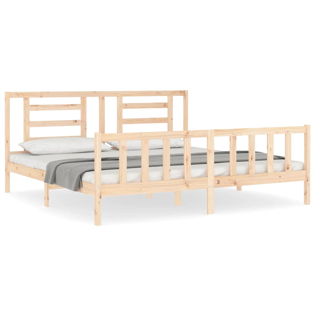 Cadre de lit sans matelas 200x200 cm bois massif de pin - XIOS