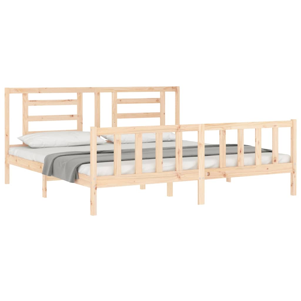 Cadre de lit sans matelas 200x200 cm bois massif de pin - XIOS