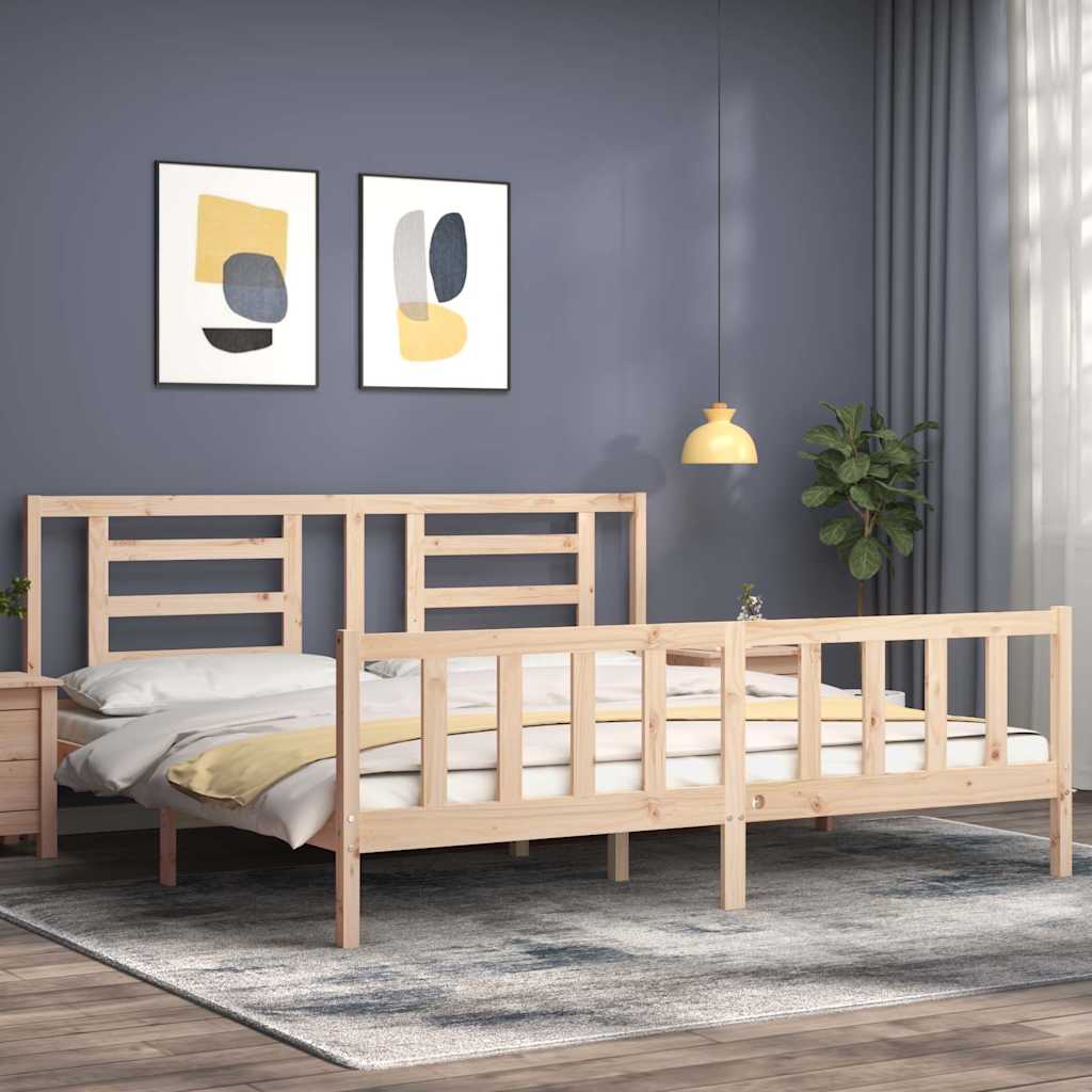 Cadre de lit sans matelas 200x200 cm bois massif de pin - XIOS