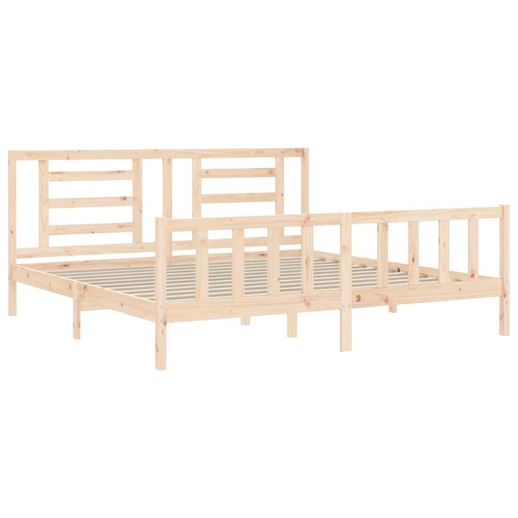 Cadre de lit sans matelas 200x200 cm bois massif de pin - XIOS