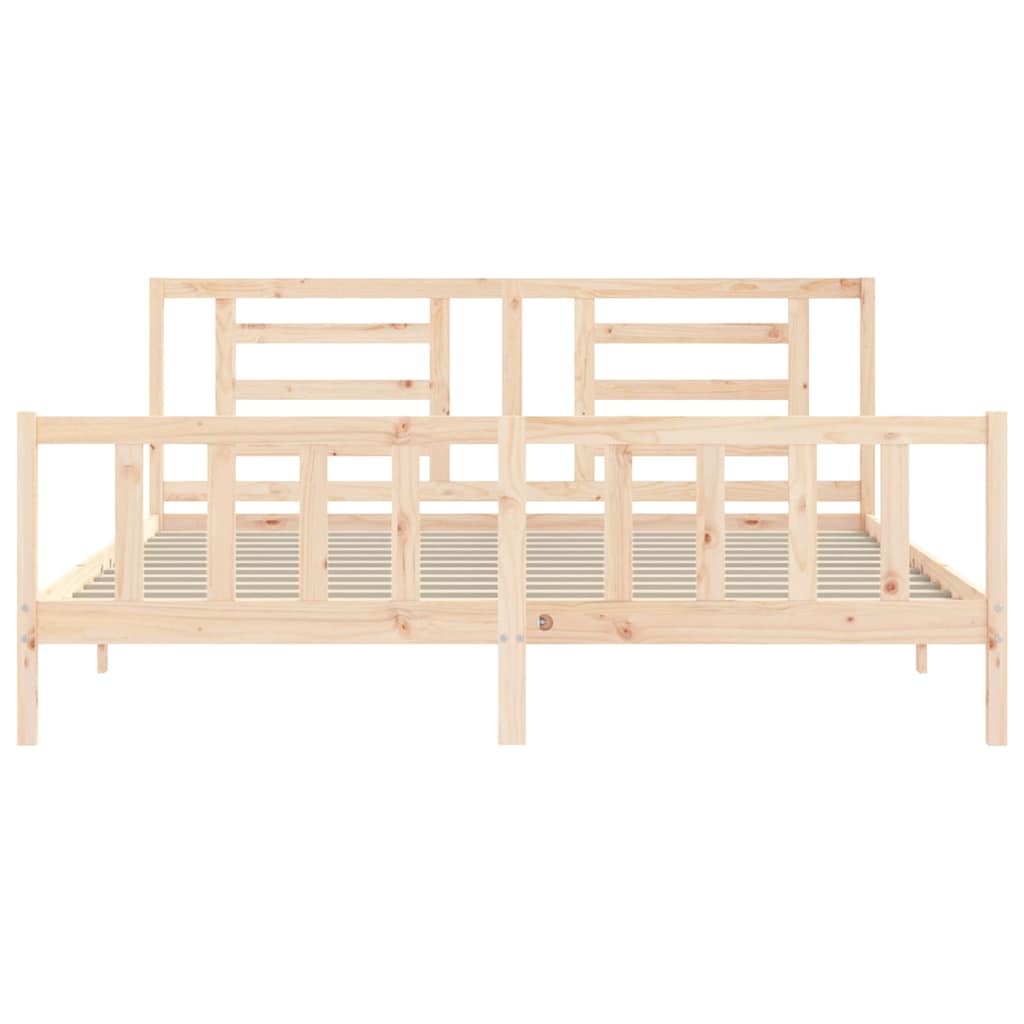 Cadre de lit sans matelas 200x200 cm bois massif de pin - XIOS