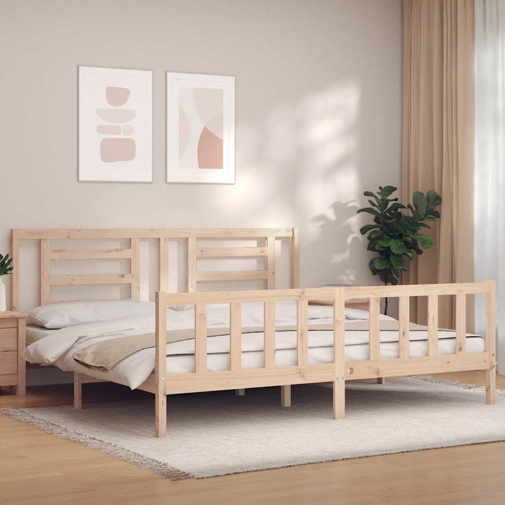 Cadre de lit sans matelas 200x200 cm bois massif de pin - XIOS