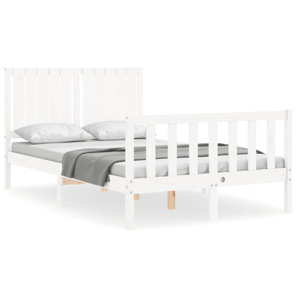 Cadre de lit sans matelas blanc bois de pin massif - XIOS