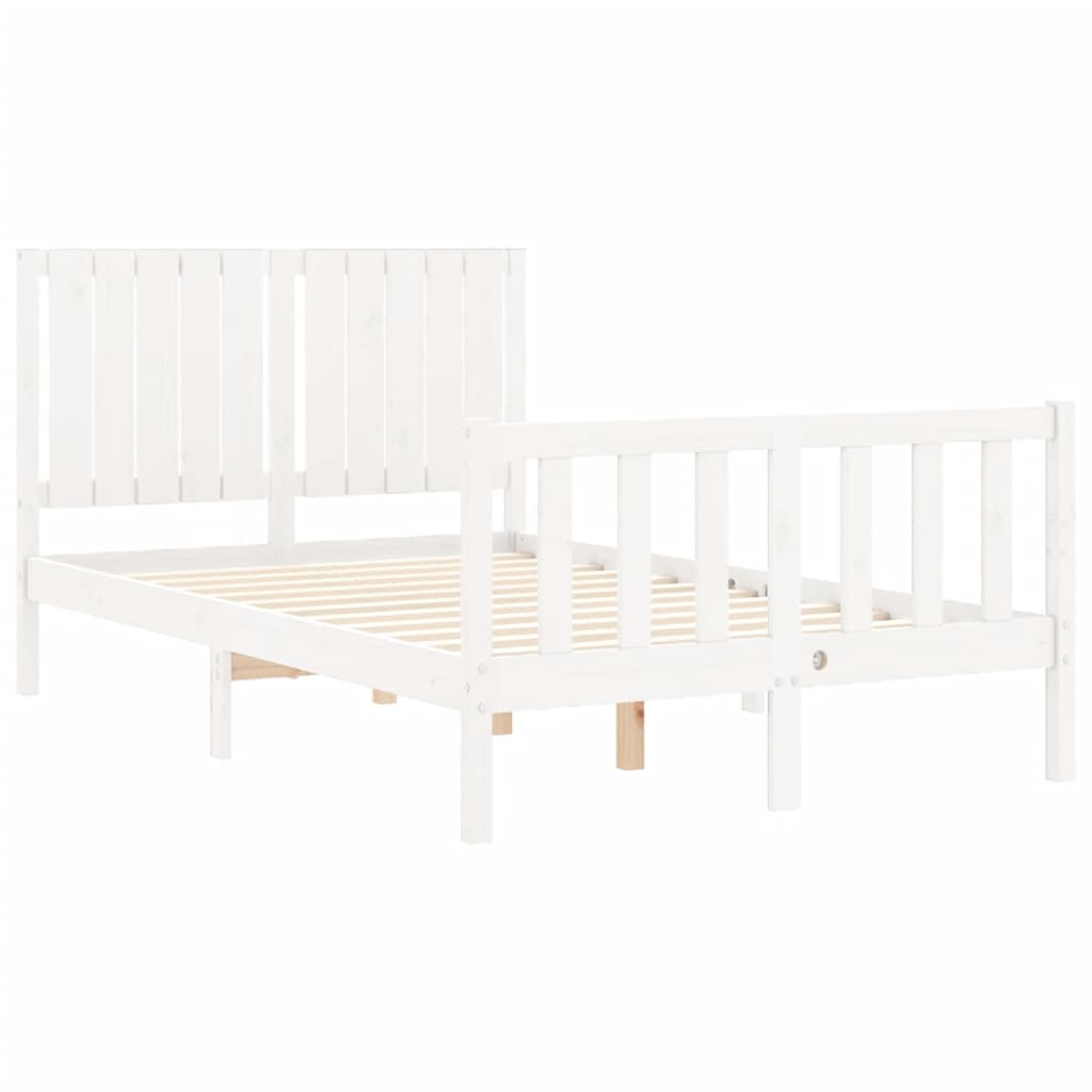 Cadre de lit sans matelas blanc bois de pin massif - XIOS