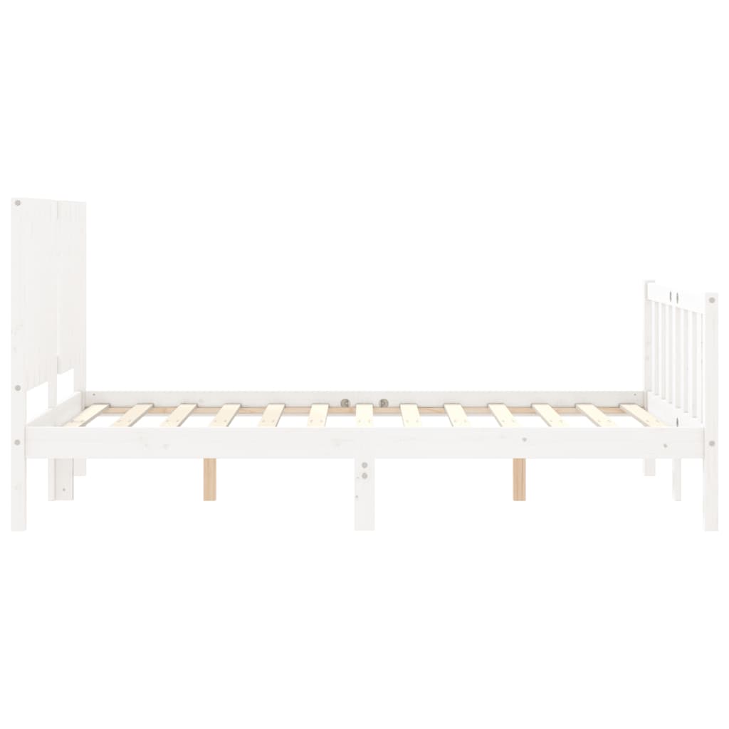 Cadre de lit sans matelas blanc bois de pin massif - XIOS