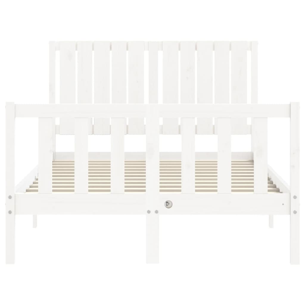 Cadre de lit sans matelas blanc 120x200 cm bois de pin massif - XIOS