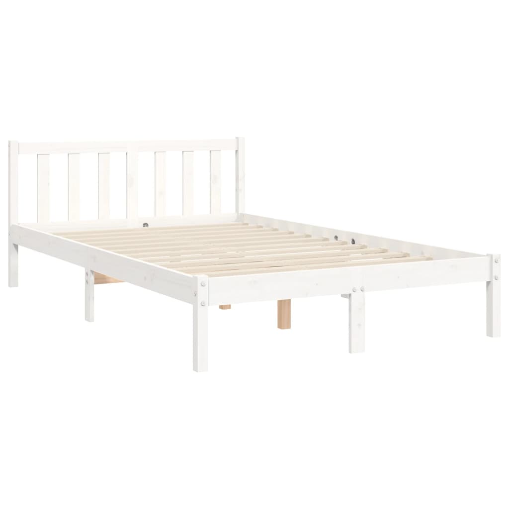 Cadre de lit sans matelas blanc 120x200 cm bois de pin massif - XIOS