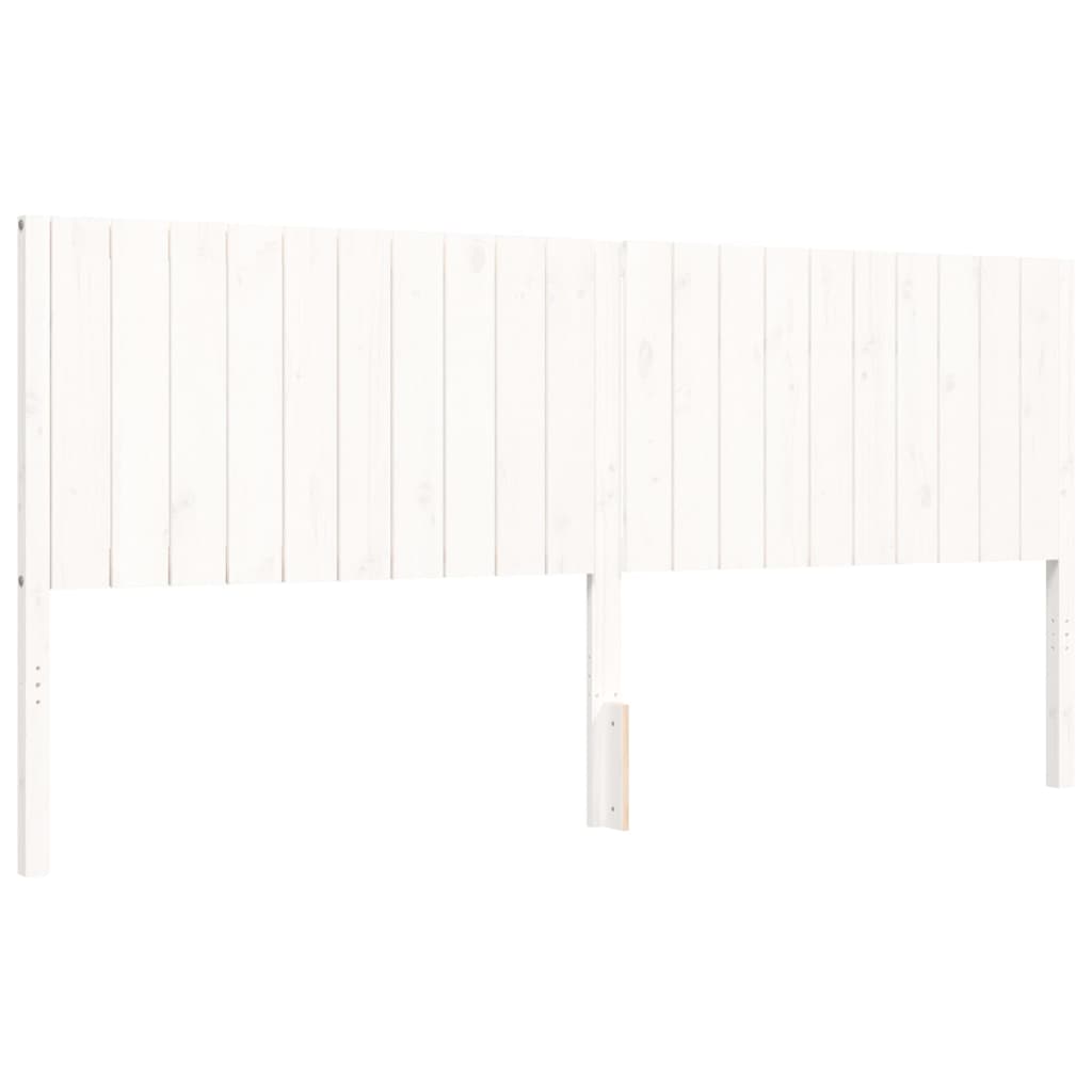 Cadre de lit sans matelas blanc 200x200 cm bois massif de pin - XIOS