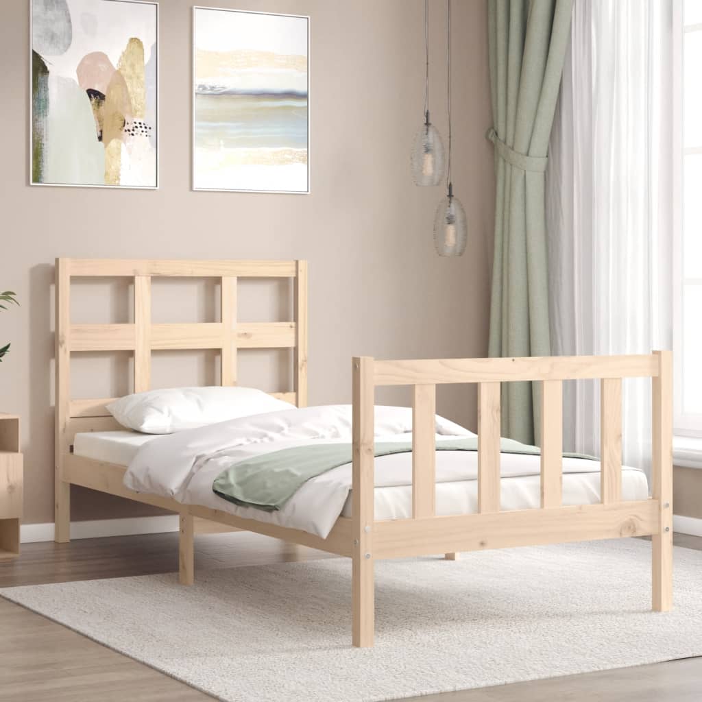 Cadre de lit sans matelas 90x200 cm bois de pin massif - XIOS