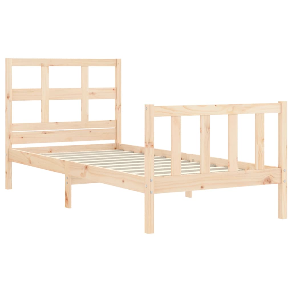 Cadre de lit sans matelas 90x200 cm bois de pin massif - XIOS