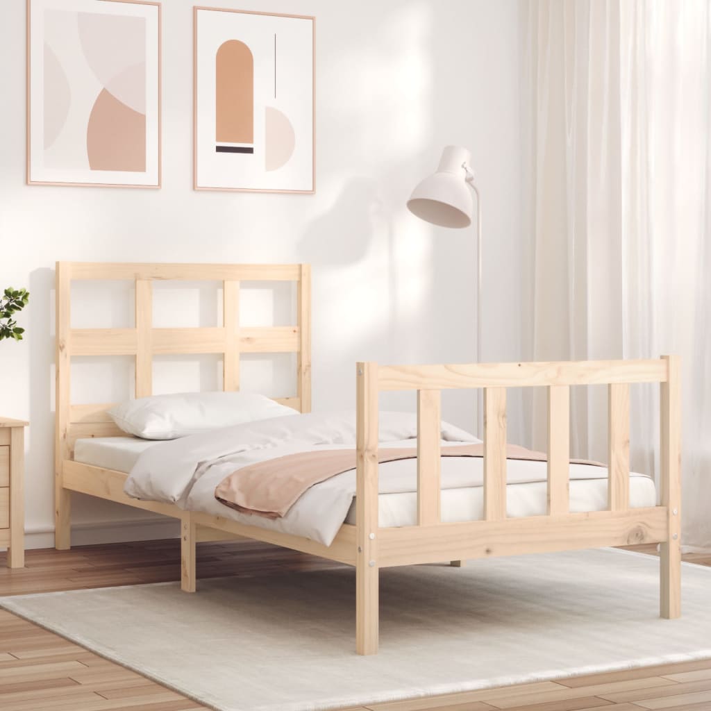 Cadre de lit sans matelas 90x200 cm bois de pin massif - XIOS