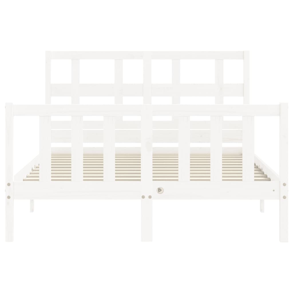 Cadre de lit sans matelas blanc 120x200 cm bois de pin massif - XIOS